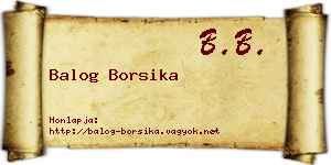 Balog Borsika névjegykártya